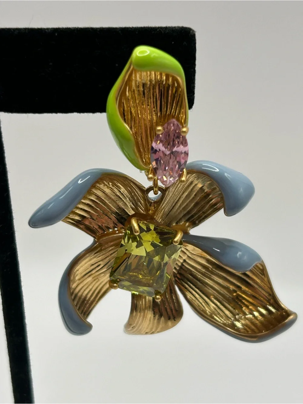 Kate Spade Floral Frenzy Drop Earrings with Green, Pink and Blue Accent